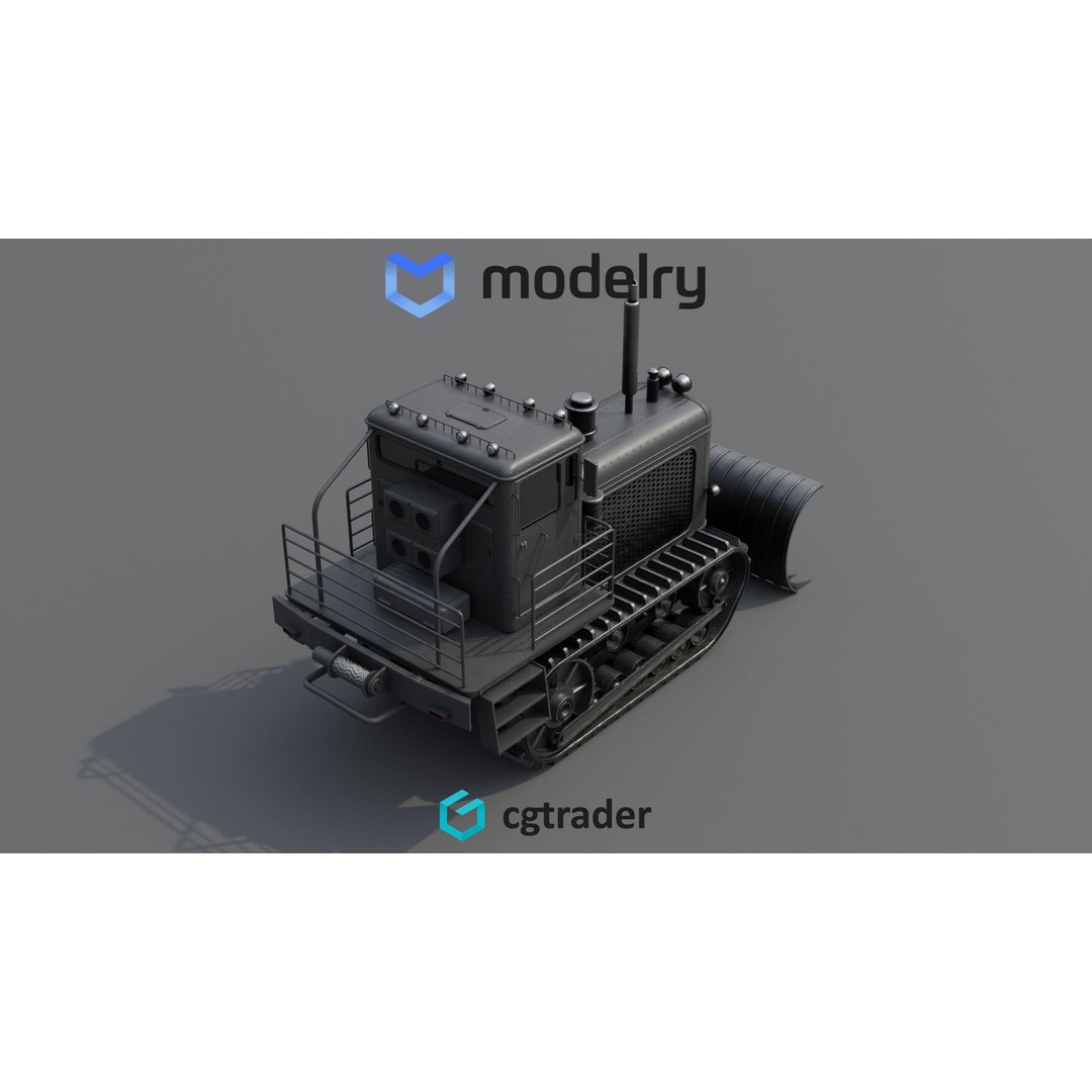 Bulldozer 3D Model – Realistic Industrial Vehicle with PBR Textures - View 4