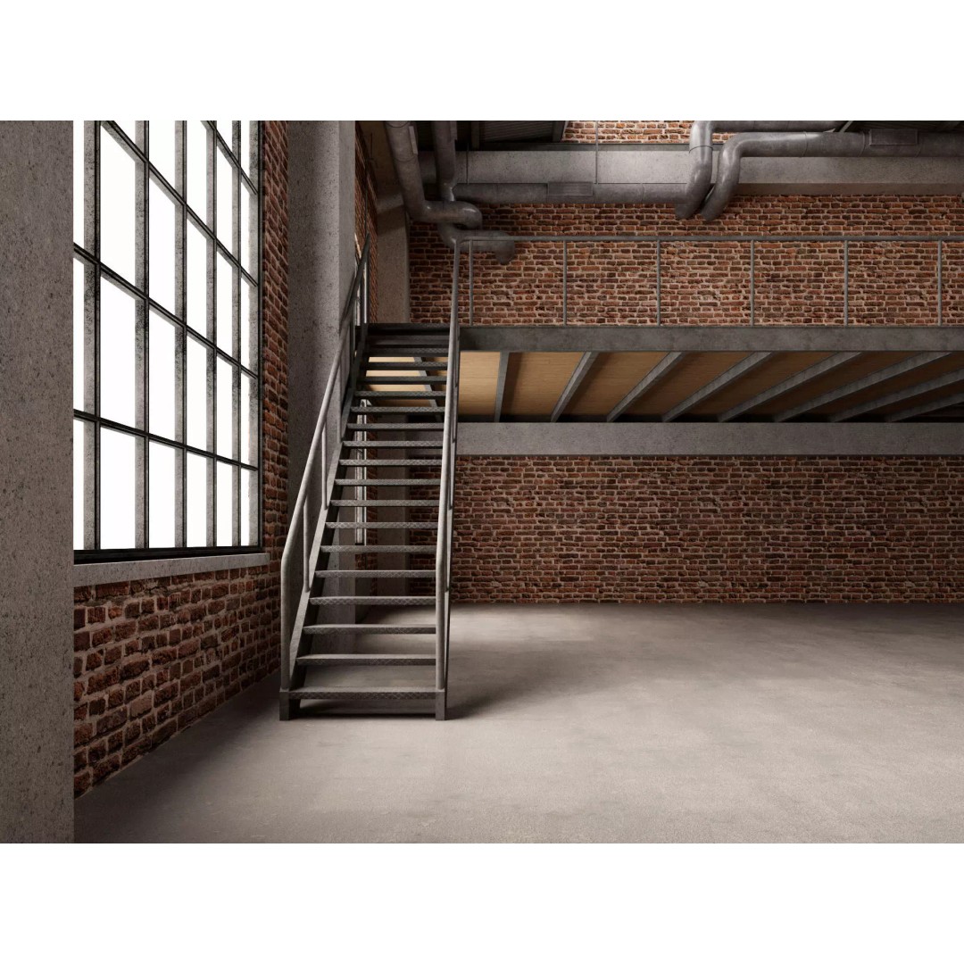 Loft Interior 3D Model – Industrial Living Room Scene, FBX, Blender - View 11