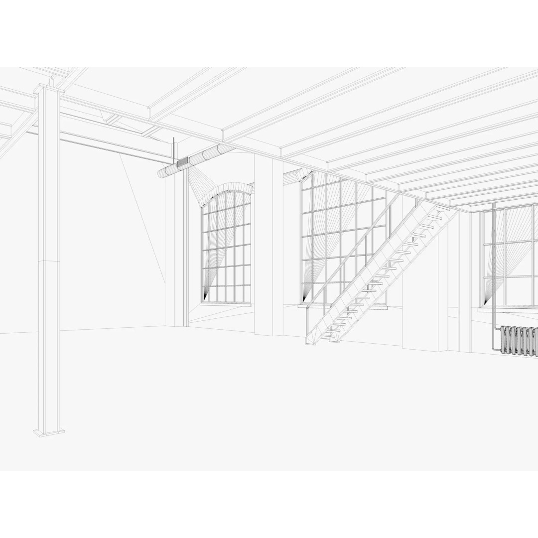 Loft Interior 3D Model – Industrial Living Room Scene, FBX, Blender - View 17