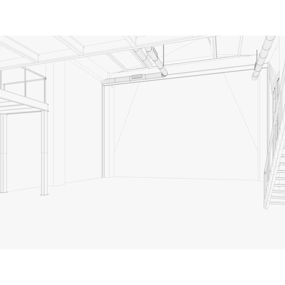 Loft Interior 3D Model – Industrial Living Room Scene, FBX, Blender - View 18