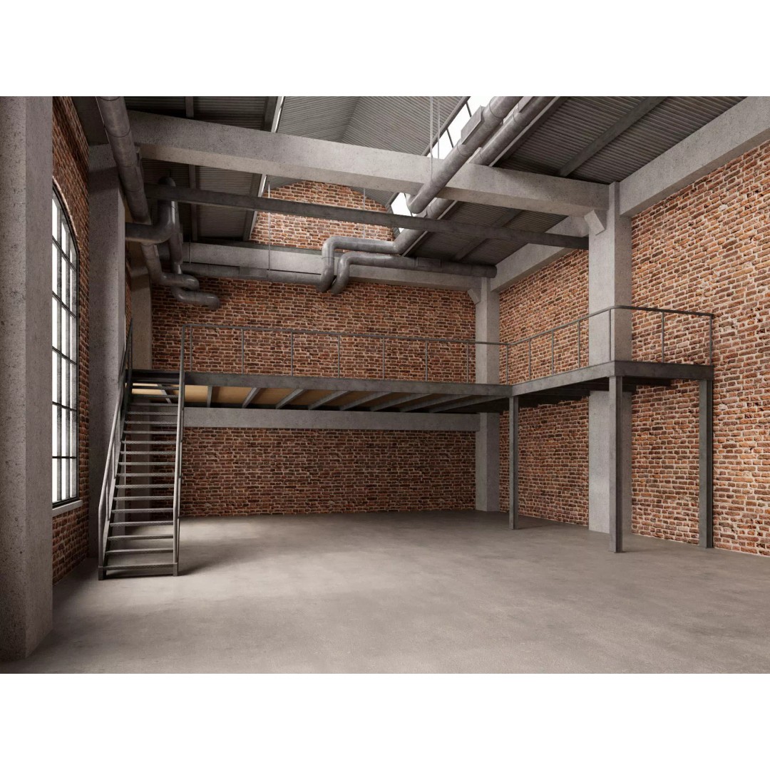 Loft Interior 3D Model – Industrial Living Room Scene, FBX, Blender - View 4