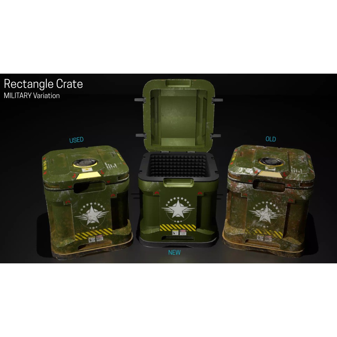 Military Crates 3D Model – Low Poly Game Asset with PBR Textures - View 10