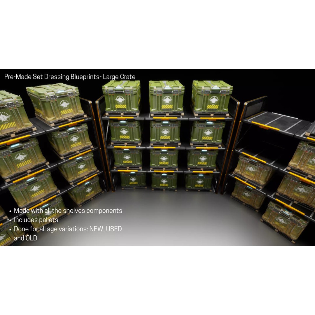 Military Crates 3D Model – Low Poly Game Asset with PBR Textures - View 11