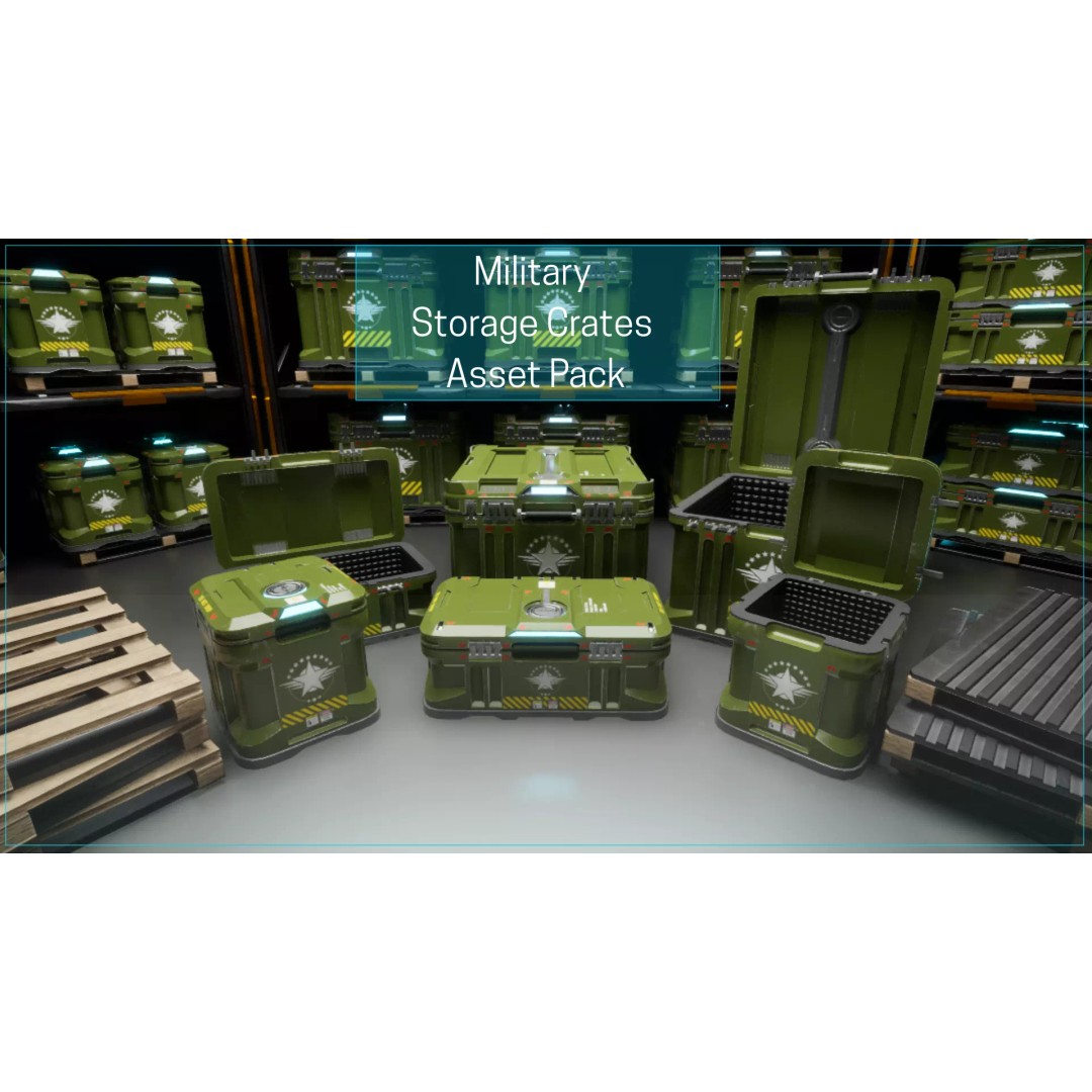 Military Crates 3D Model – Low Poly Game Asset with PBR Textures - View 3