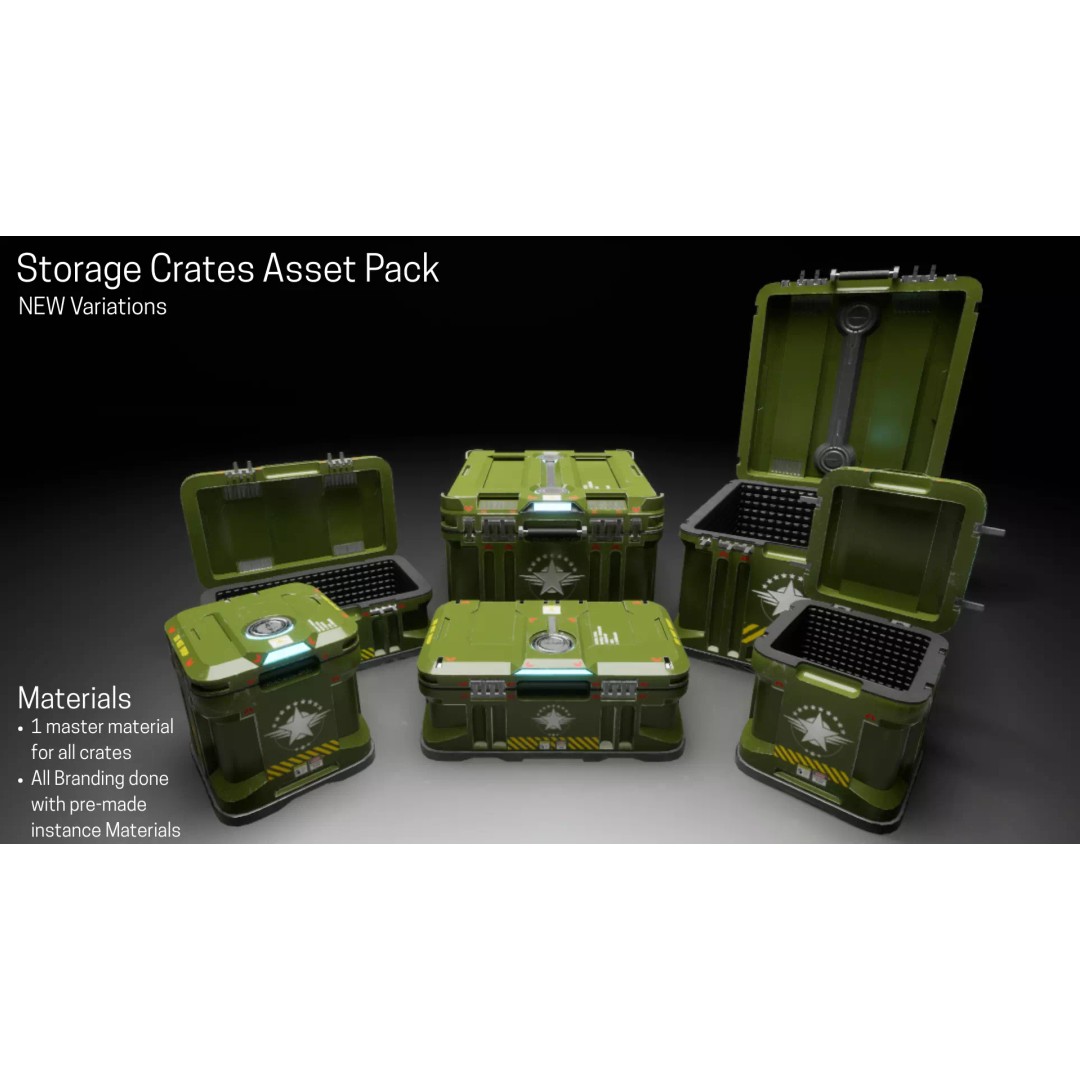 Military Crates 3D Model – Low Poly Game Asset with PBR Textures - View 5