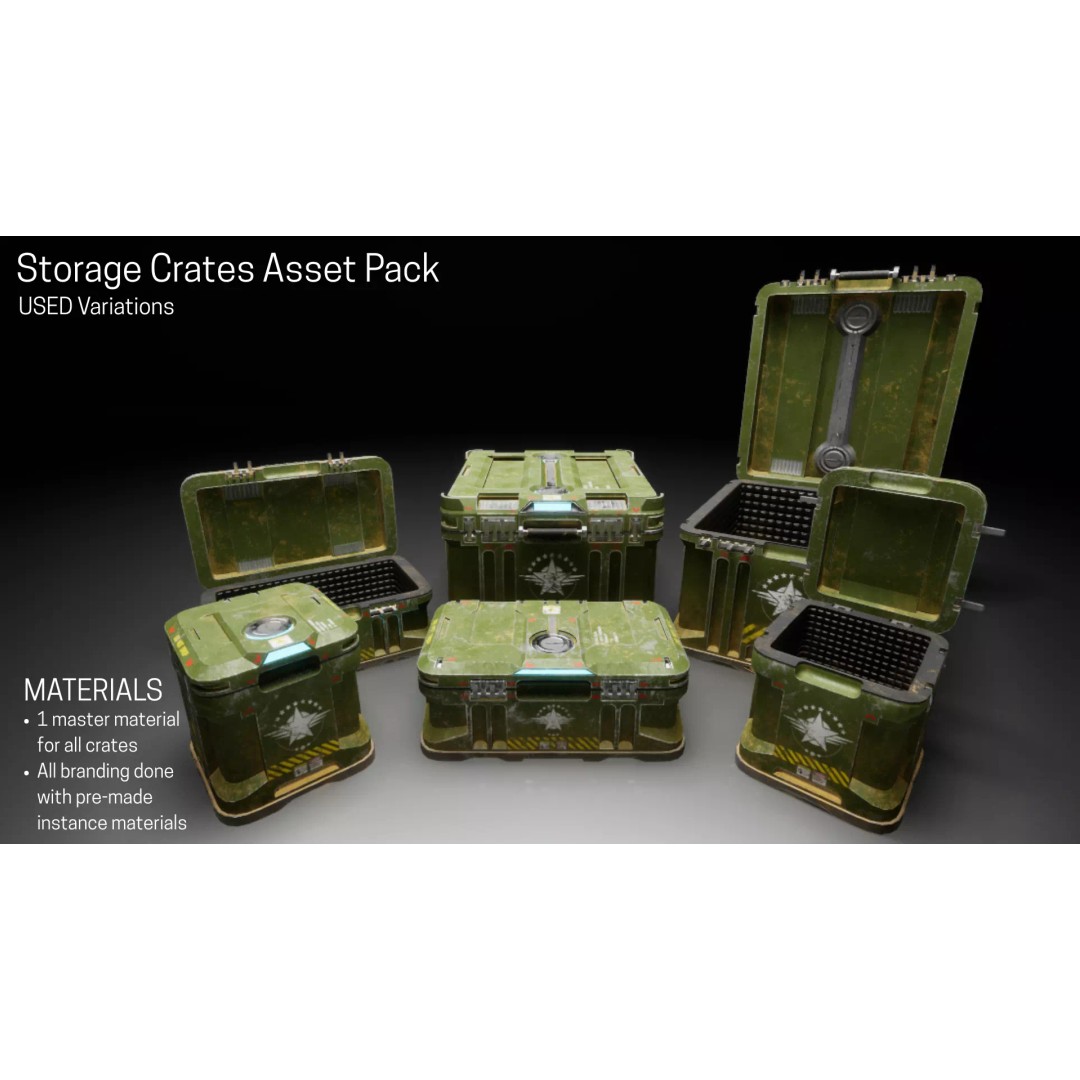 Military Crates 3D Model – Low Poly Game Asset with PBR Textures - View 6