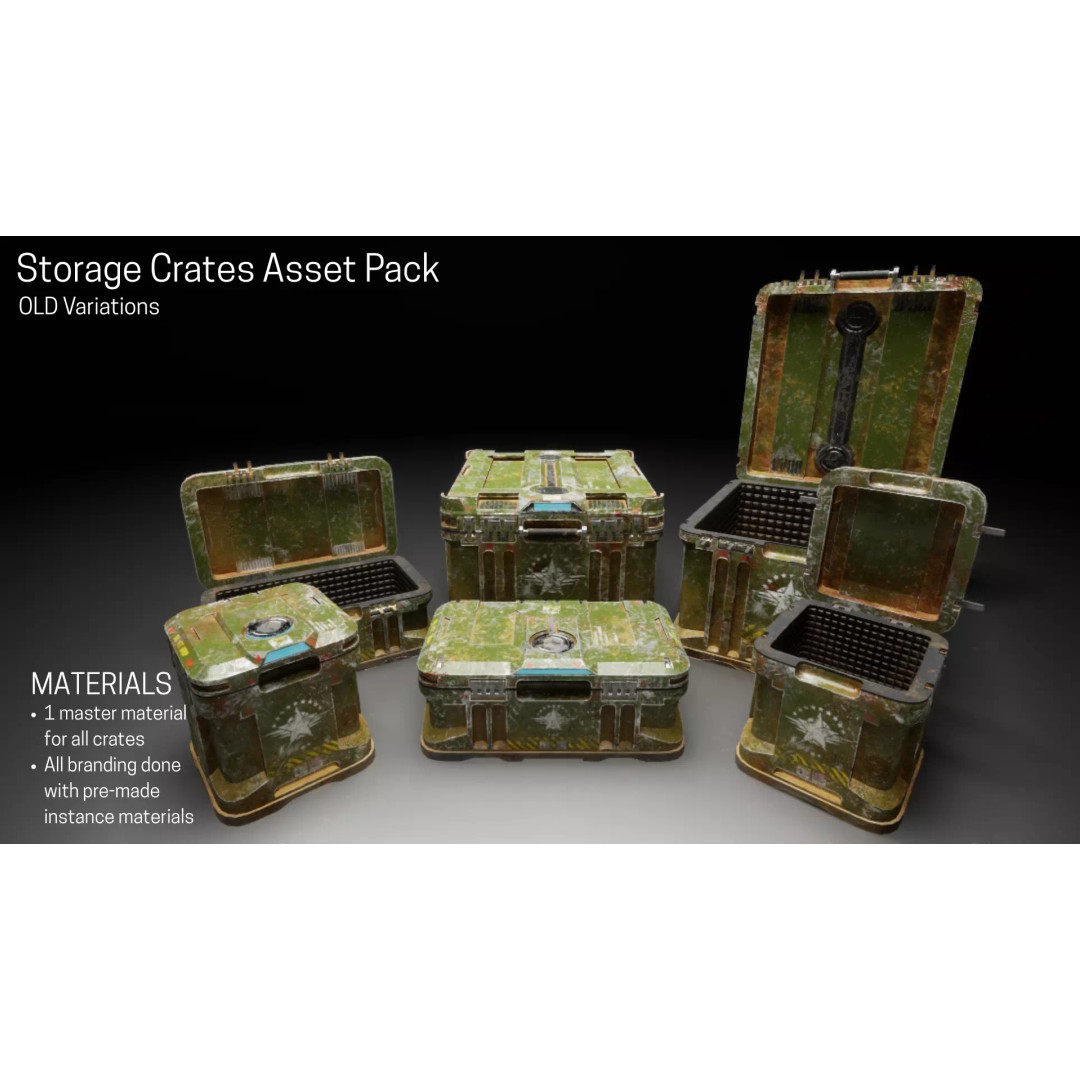 Military Crates 3D Model – Low Poly Game Asset with PBR Textures - View 7