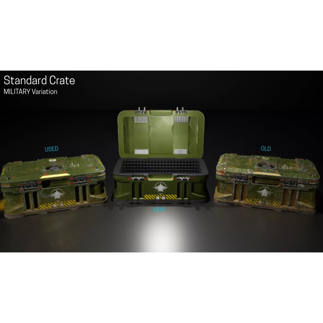 Military Crates 3D Model – Low Poly Game Asset with PBR Textures - View 9