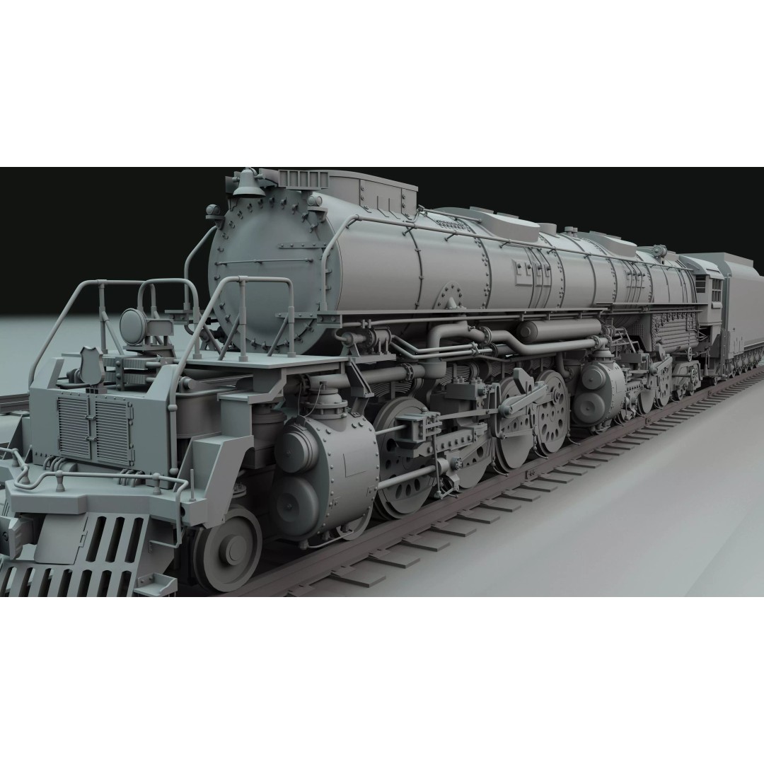 Union Pacific Big Boy 3D Model – High Poly Steam Locomotive, FBX, OBJ - View 2