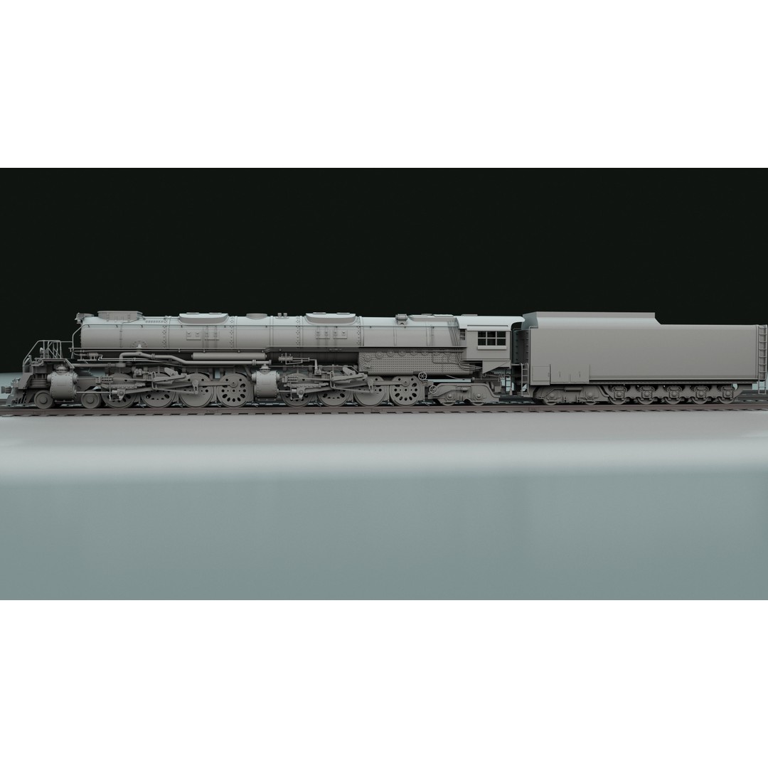 Union Pacific Big Boy 3D Model – High Poly Steam Locomotive, FBX, OBJ - View 3