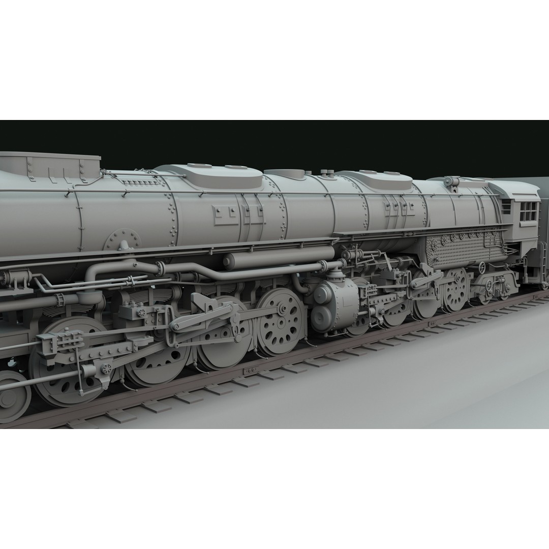 Union Pacific Big Boy 3D Model – High Poly Steam Locomotive, FBX, OBJ - View 4