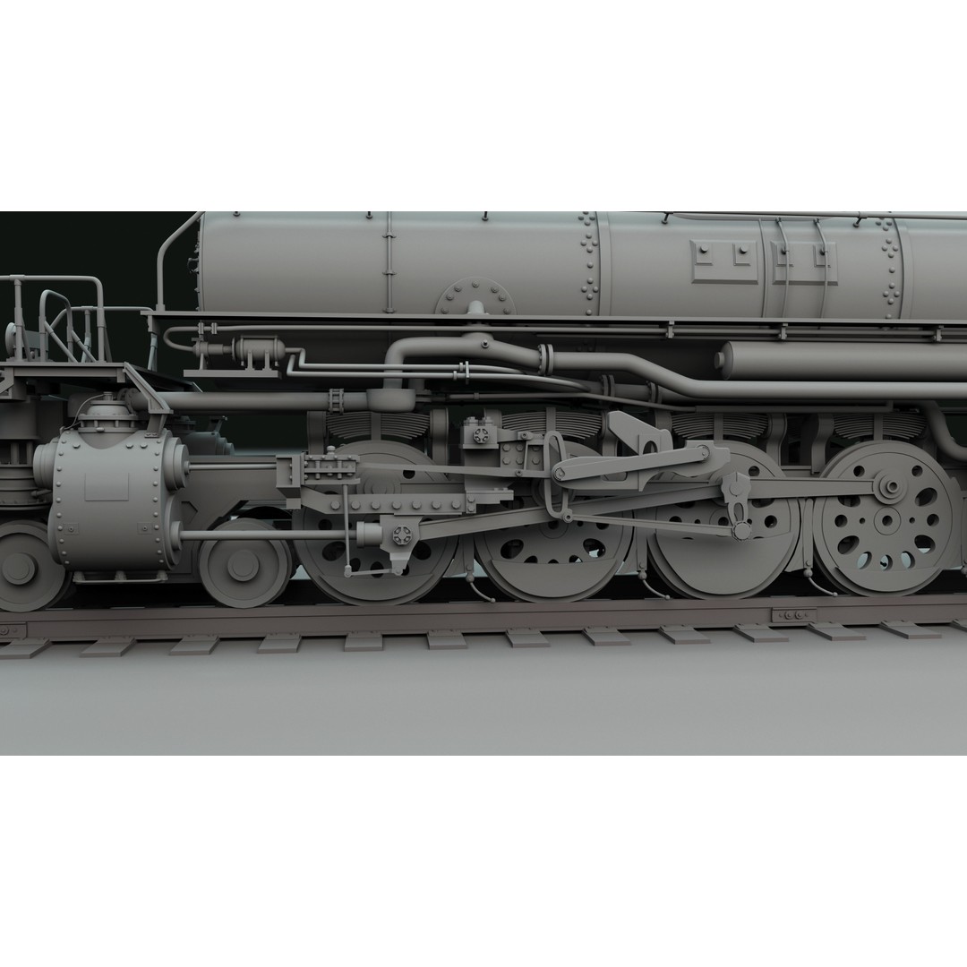 Union Pacific Big Boy 3D Model – High Poly Steam Locomotive, FBX, OBJ - View 6