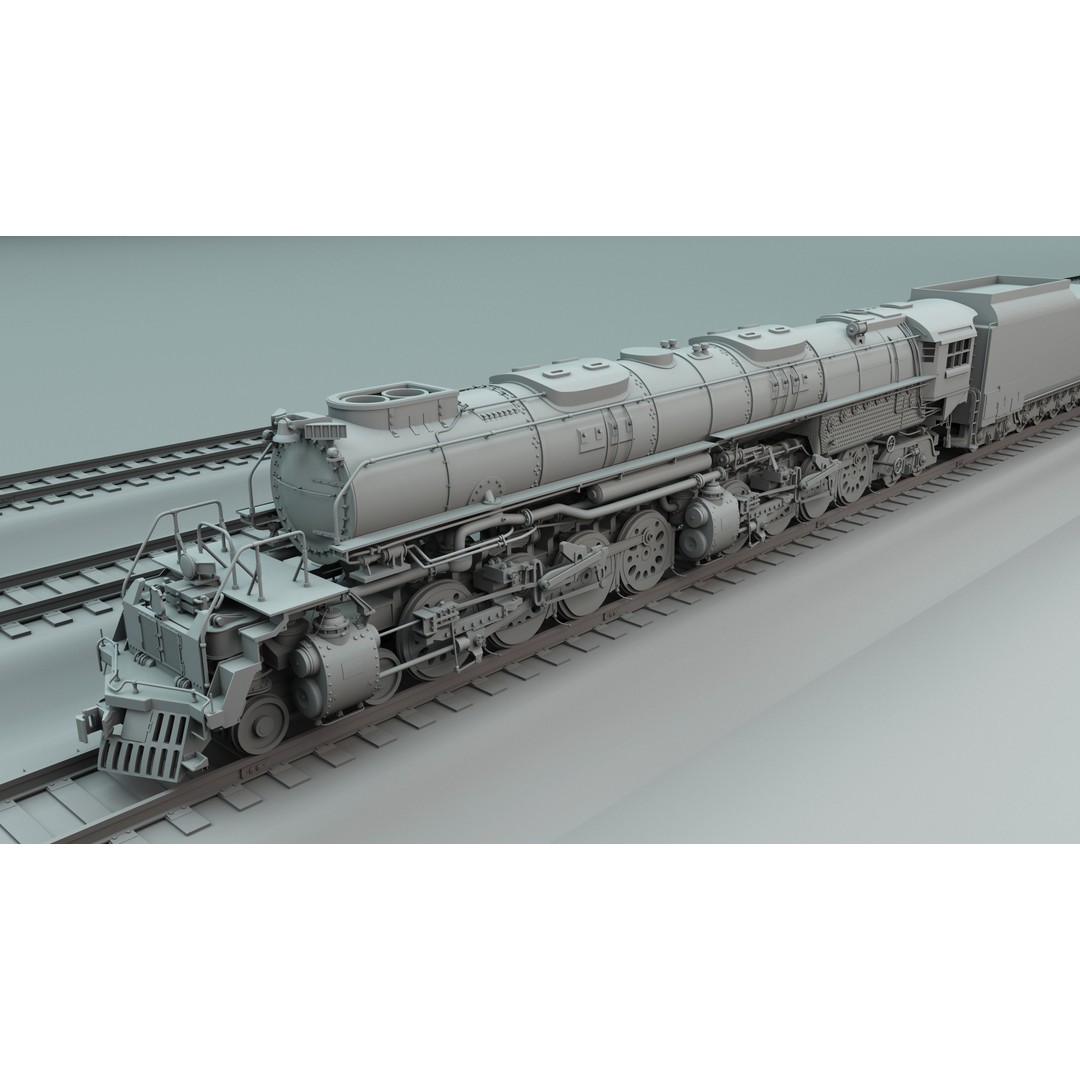 Union Pacific Big Boy 3D Model – High Poly Steam Locomotive, FBX, OBJ - View 7