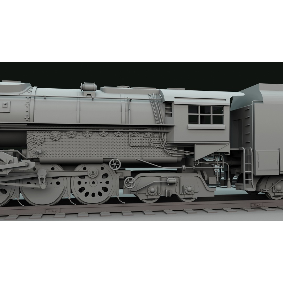 Union Pacific Big Boy 3D Model – High Poly Steam Locomotive, FBX, OBJ - View 8