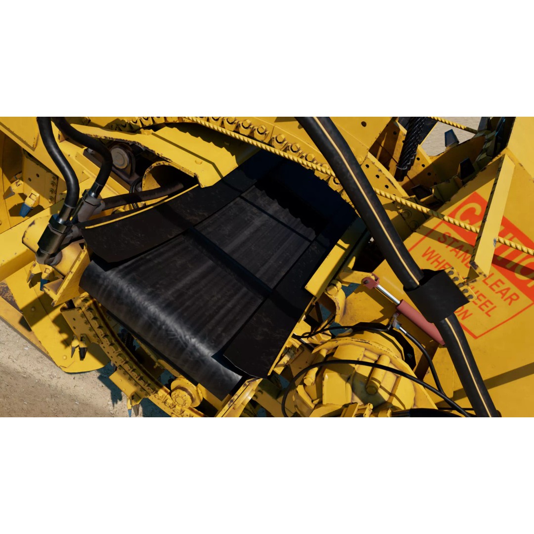 Wheel Trencher 3D Model – Low Poly Industrial Vehicle, FBX, PBR - View 10