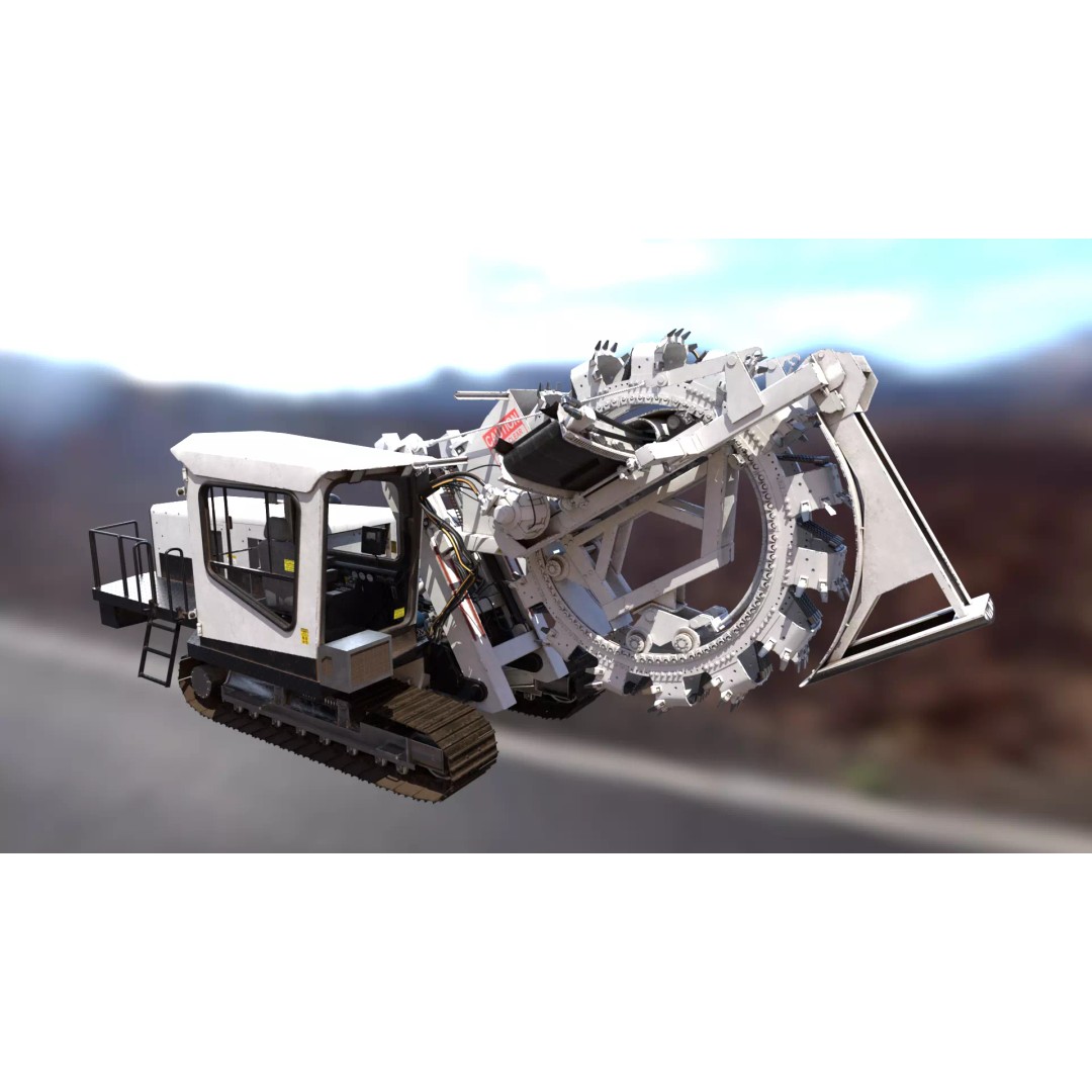 Wheel Trencher 3D Model – Low Poly Industrial Vehicle, FBX, PBR - View 20