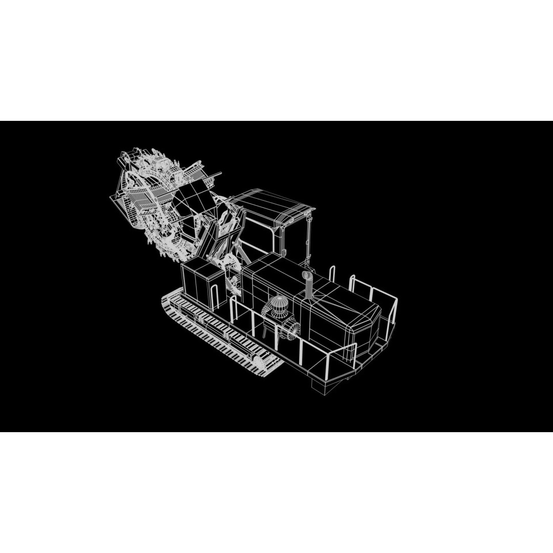 Wheel Trencher 3D Model – Low Poly Industrial Vehicle, FBX, PBR - View 26