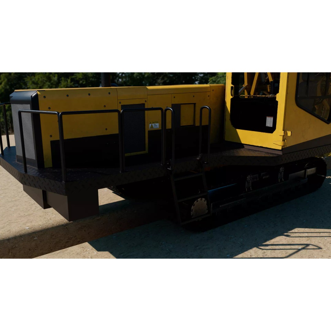 Wheel Trencher 3D Model – Low Poly Industrial Vehicle, FBX, PBR - View 3
