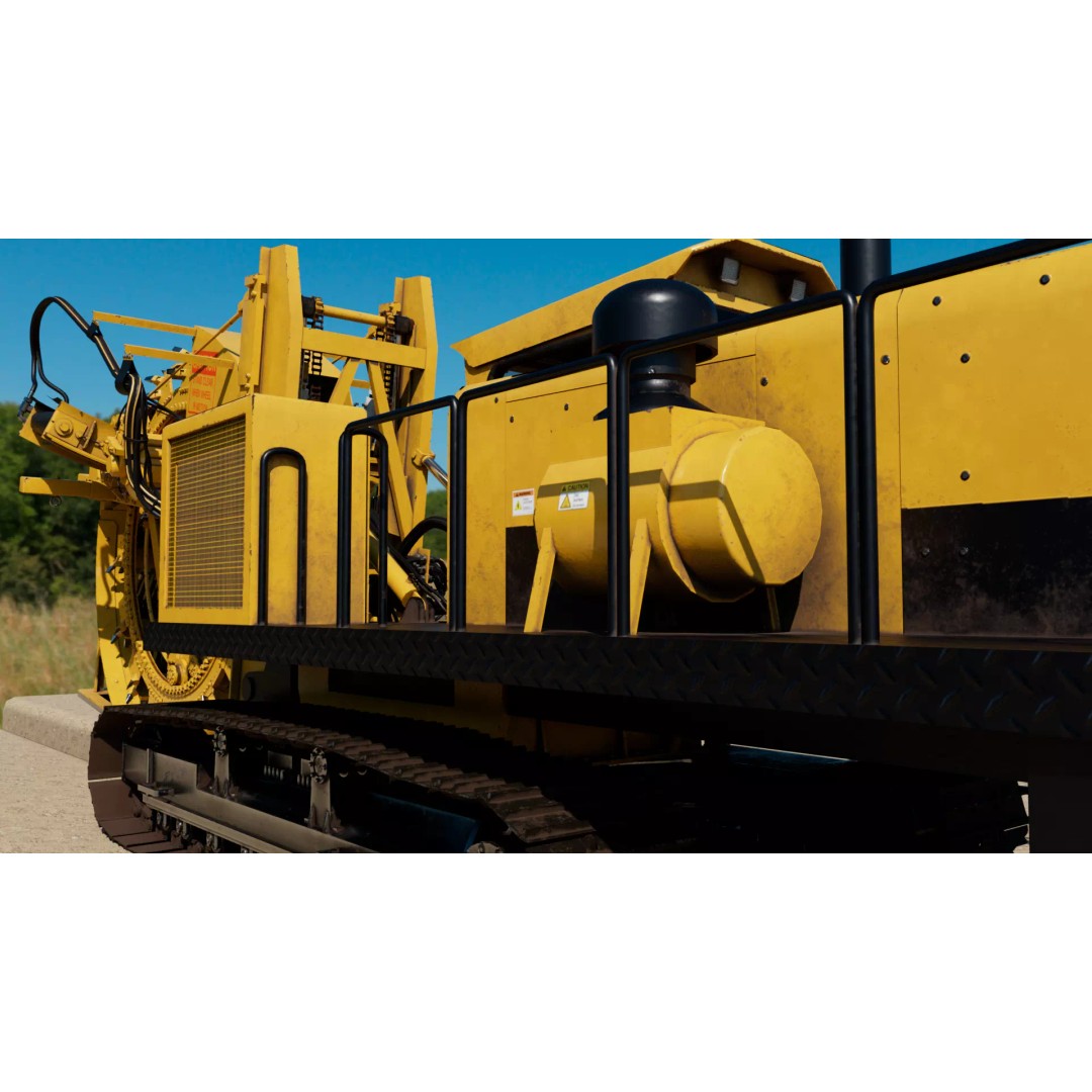Wheel Trencher 3D Model – Low Poly Industrial Vehicle, FBX, PBR - View 4