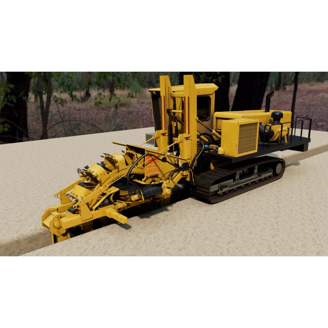 Wheel Trencher 3D Model – Low Poly Industrial Vehicle, FBX, PBR - View 5