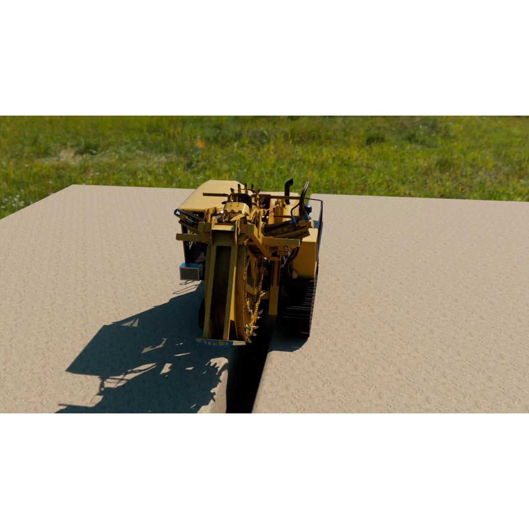 Wheel Trencher 3D Model – Low Poly Industrial Vehicle, FBX, PBR - View 6