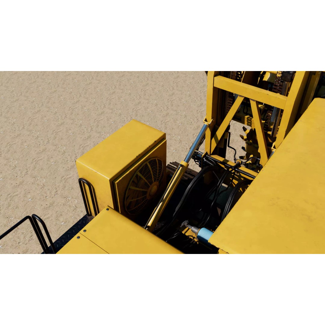 Wheel Trencher 3D Model – Low Poly Industrial Vehicle, FBX, PBR - View 8