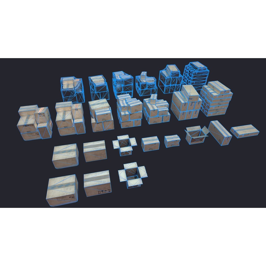 Carton Box 3D Model – Low Poly Game Asset, FBX, Ready for Shipping