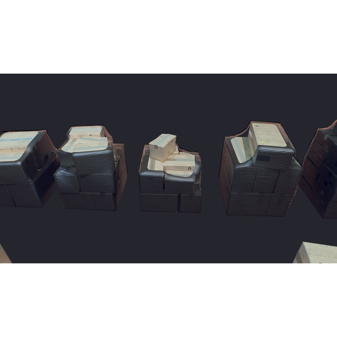 Carton Box 3D Model – Low Poly Game Asset, FBX, Ready for Shipping - View 11