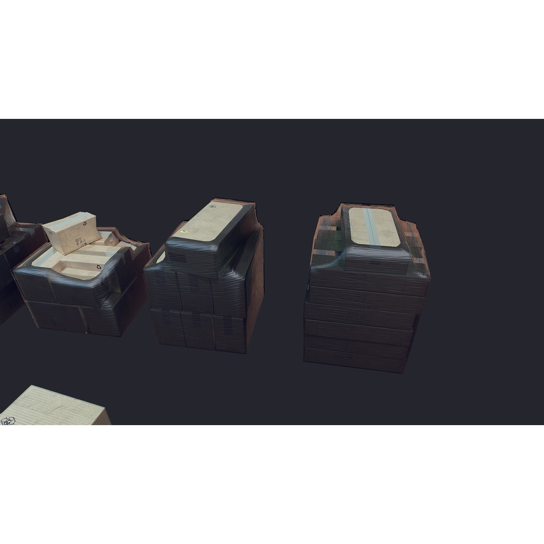 Carton Box 3D Model – Low Poly Game Asset, FBX, Ready for Shipping - View 12
