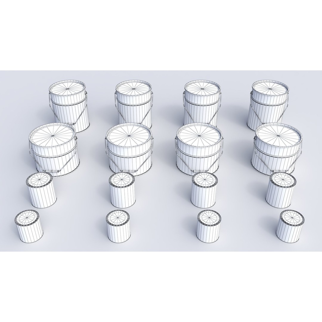 Paint Cans 3D Model – Low Poly Industrial Asset, PBR Textures - View 3