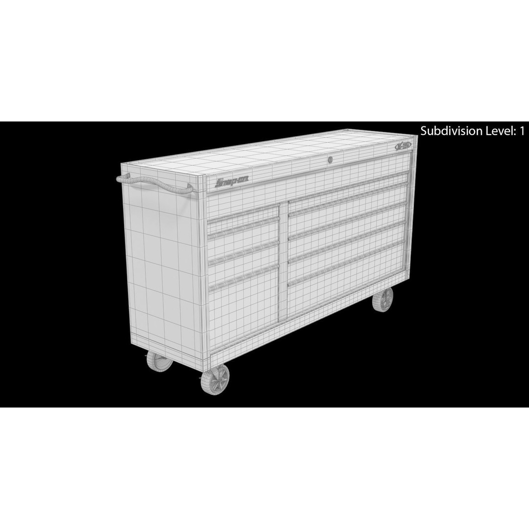 Tool Storage Black 3D Model – Low Poly Industrial Asset, FBX, PBR - View 11