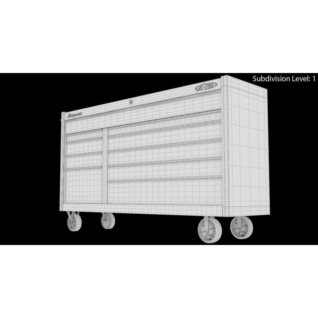 Tool Storage Black 3D Model – Low Poly Industrial Asset, FBX, PBR - View 15