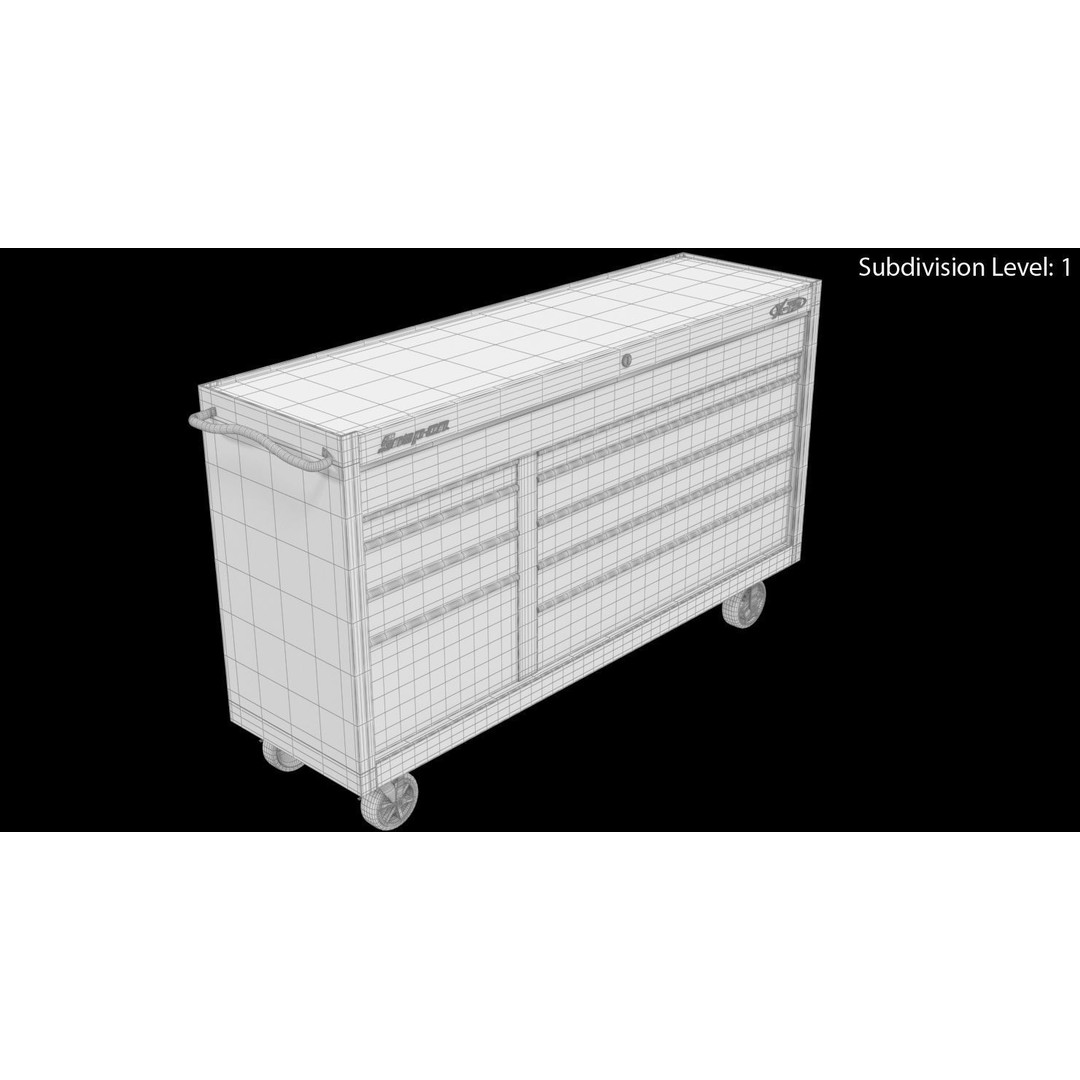 Tool Storage Black 3D Model – Low Poly Industrial Asset, FBX, PBR - View 17