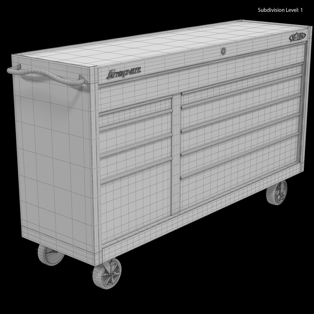 Tool Storage Black 3D Model – Low Poly Industrial Asset, FBX, PBR - View 27