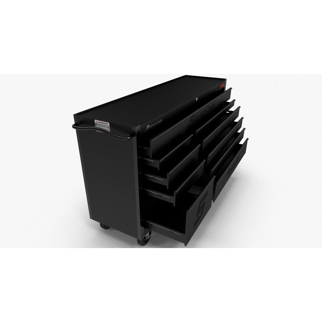 Tool Storage Black 3D Model – Low Poly Industrial Asset, FBX, PBR - View 9