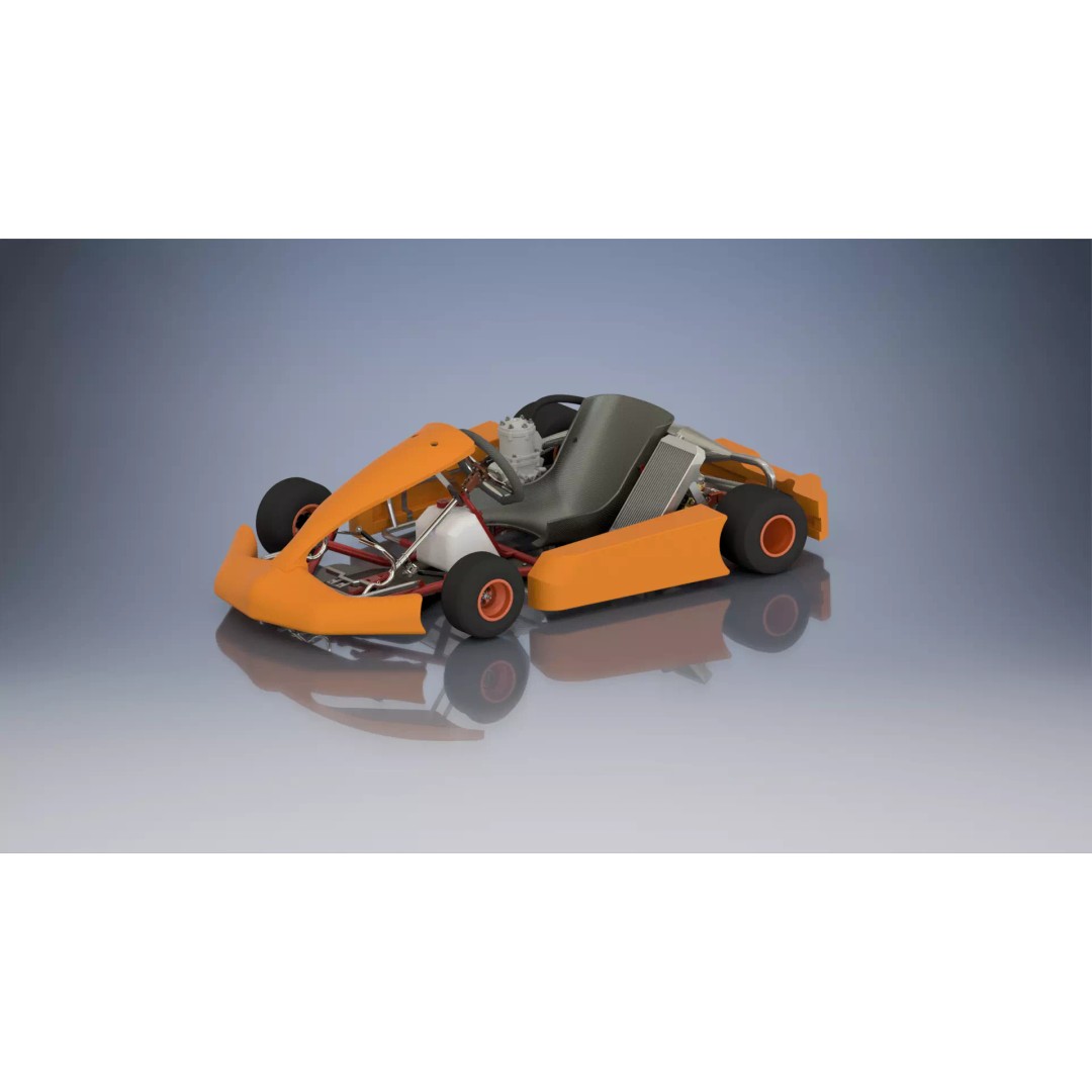 Racing Go-Kart 3D Model – Highly Detailed Vehicle Asset, OBJ & STEP - View 2