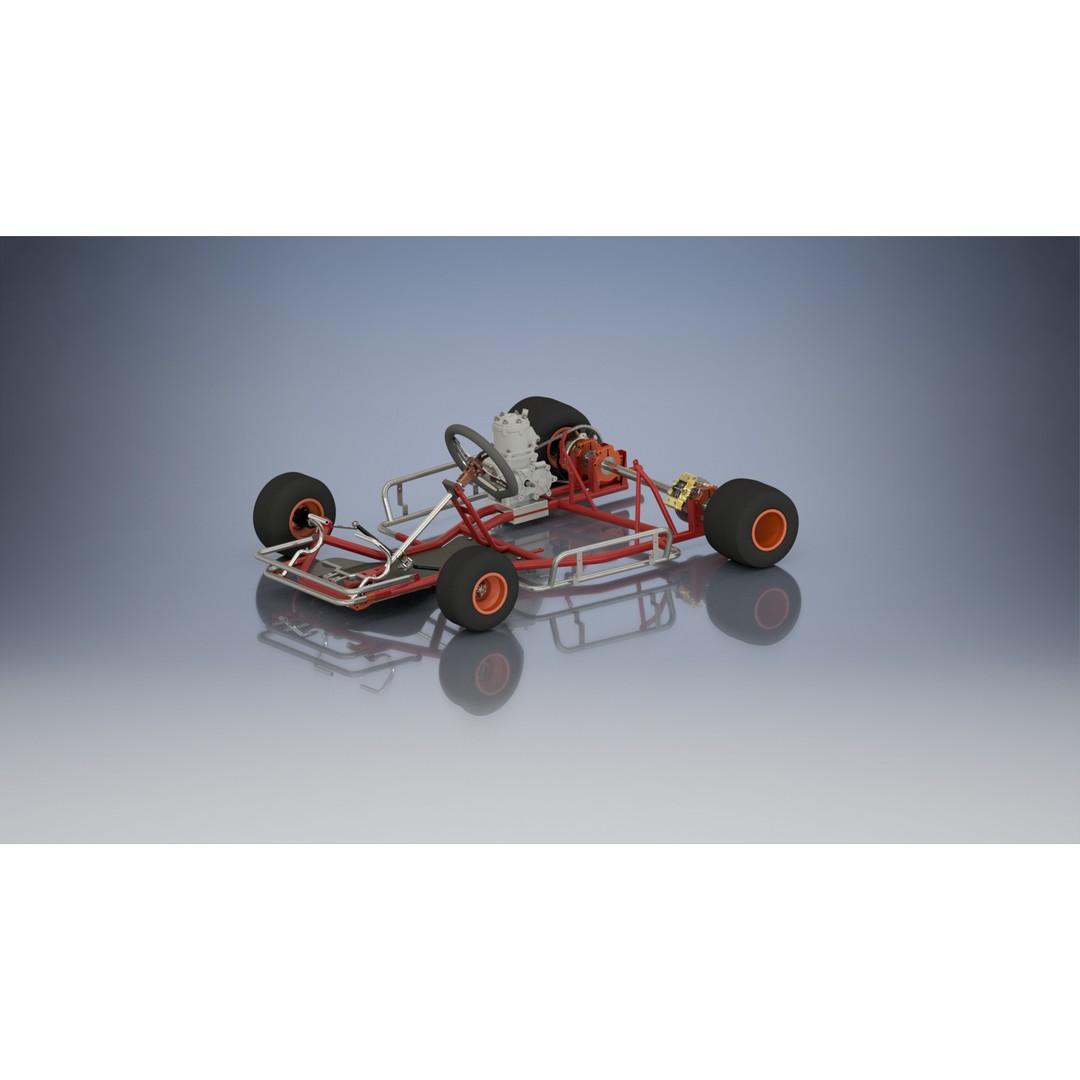 Racing Go-Kart 3D Model – Highly Detailed Vehicle Asset, OBJ & STEP - View 4