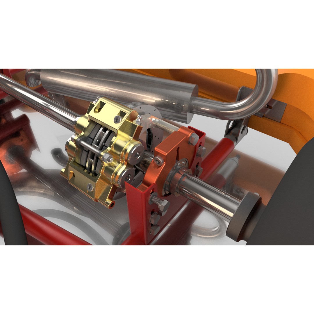 Racing Go-Kart 3D Model – Highly Detailed Vehicle Asset, OBJ & STEP - View 8