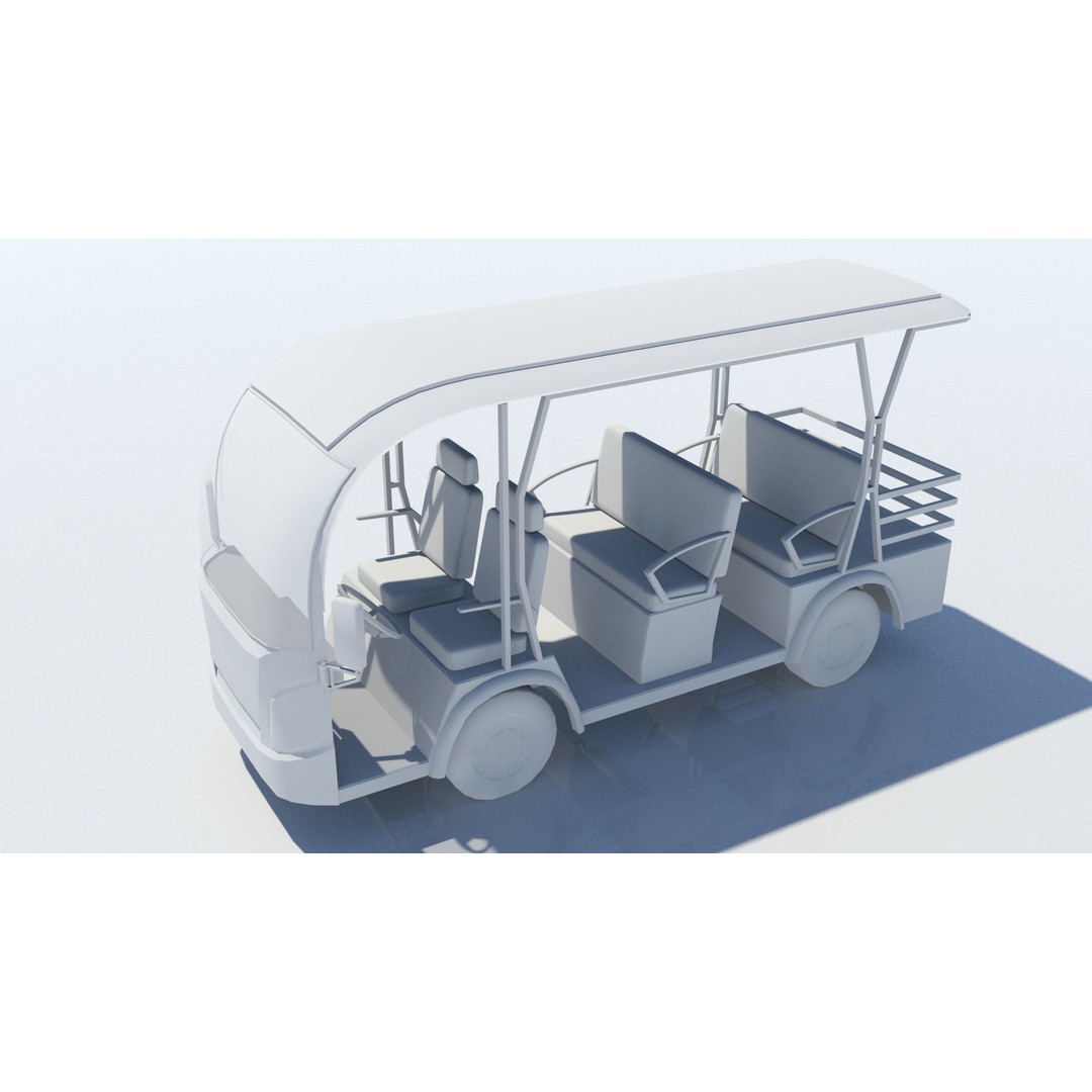 Electric Buggy Golf Cart 3D Model – Low Poly Game Asset, FBX