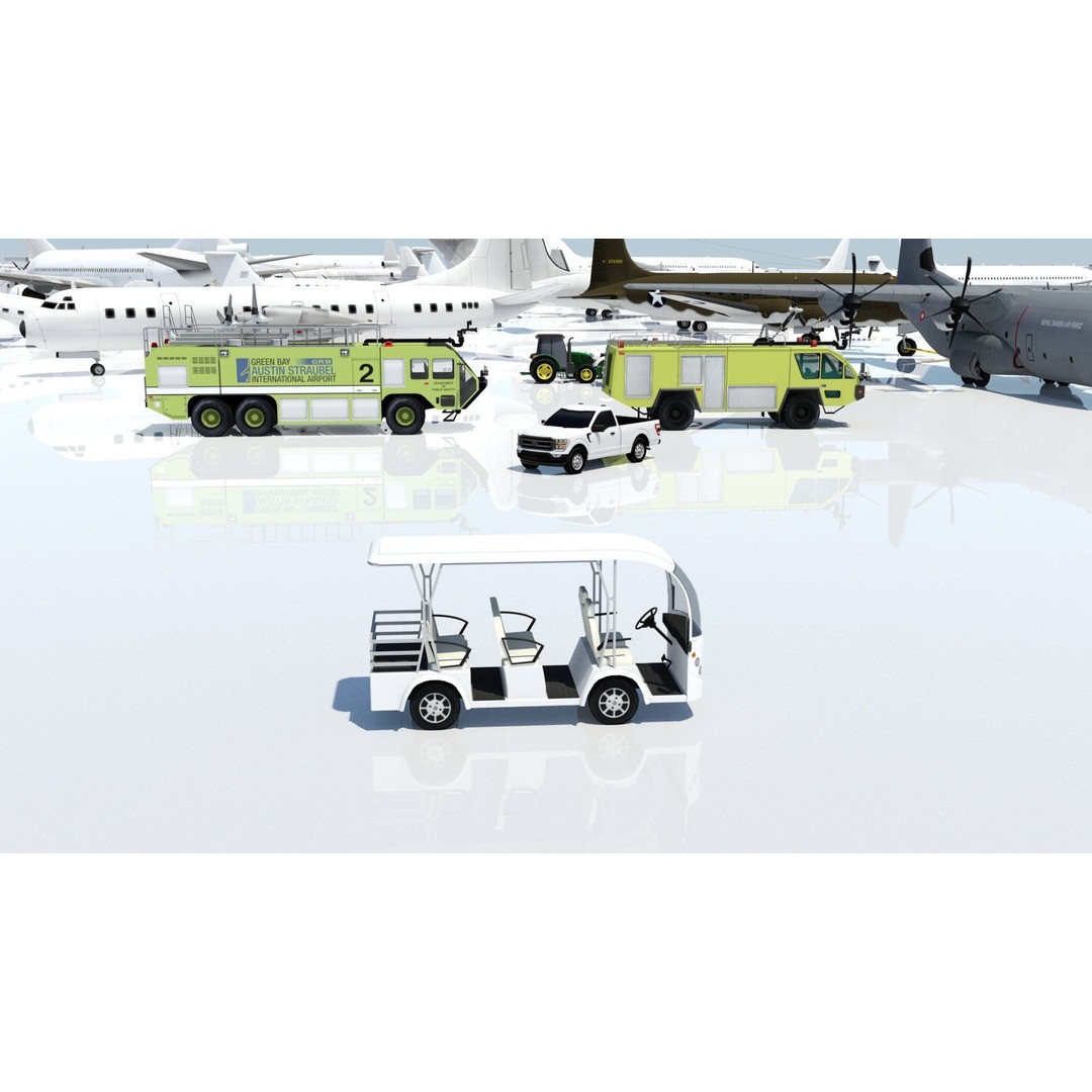 Electric Buggy Golf Cart 3D Model – Low Poly Game Asset, FBX - View 10