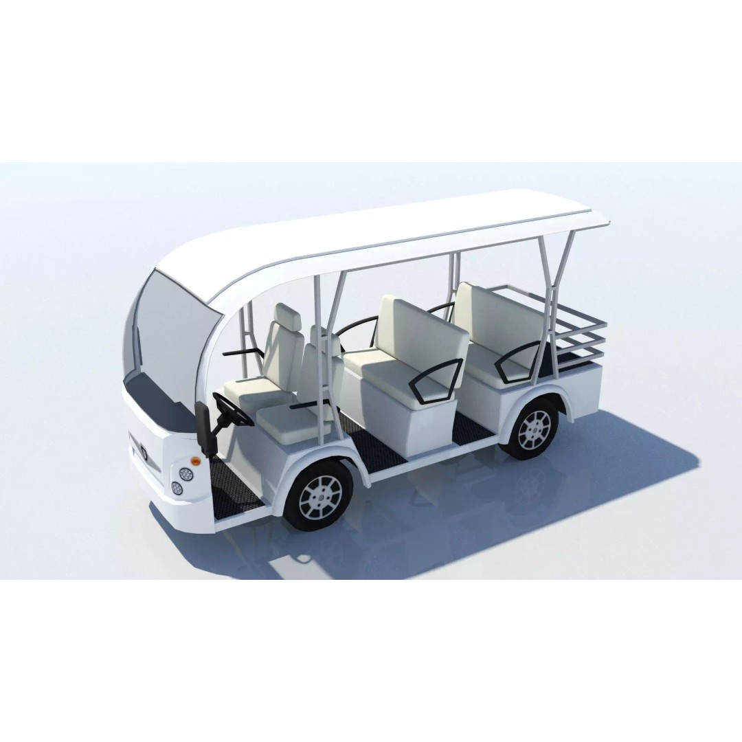 Electric Buggy Golf Cart 3D Model – Low Poly Game Asset, FBX - View 2