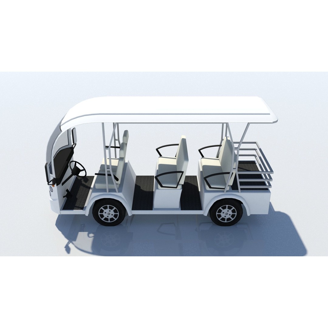 Electric Buggy Golf Cart 3D Model – Low Poly Game Asset, FBX - View 3