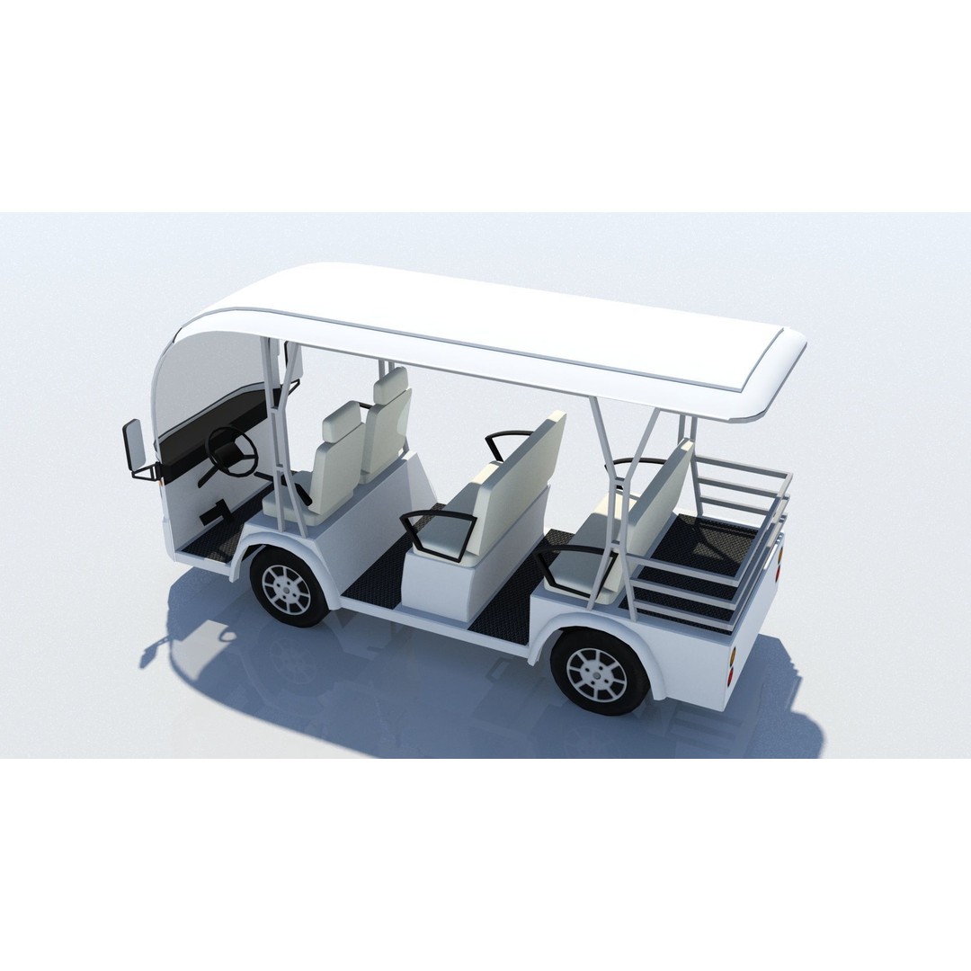 Electric Buggy Golf Cart 3D Model – Low Poly Game Asset, FBX - View 4