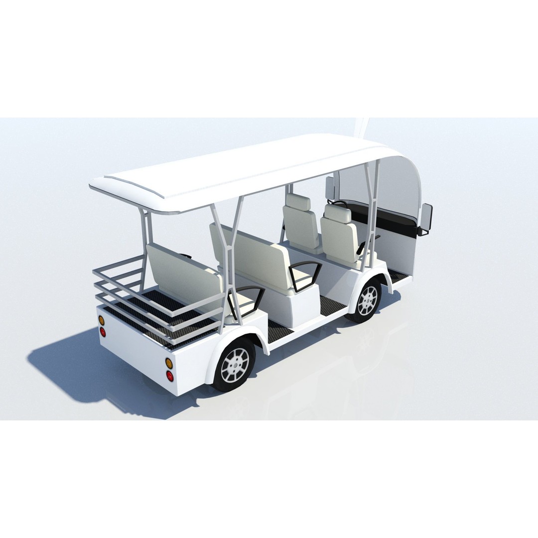 Electric Buggy Golf Cart 3D Model – Low Poly Game Asset, FBX - View 6