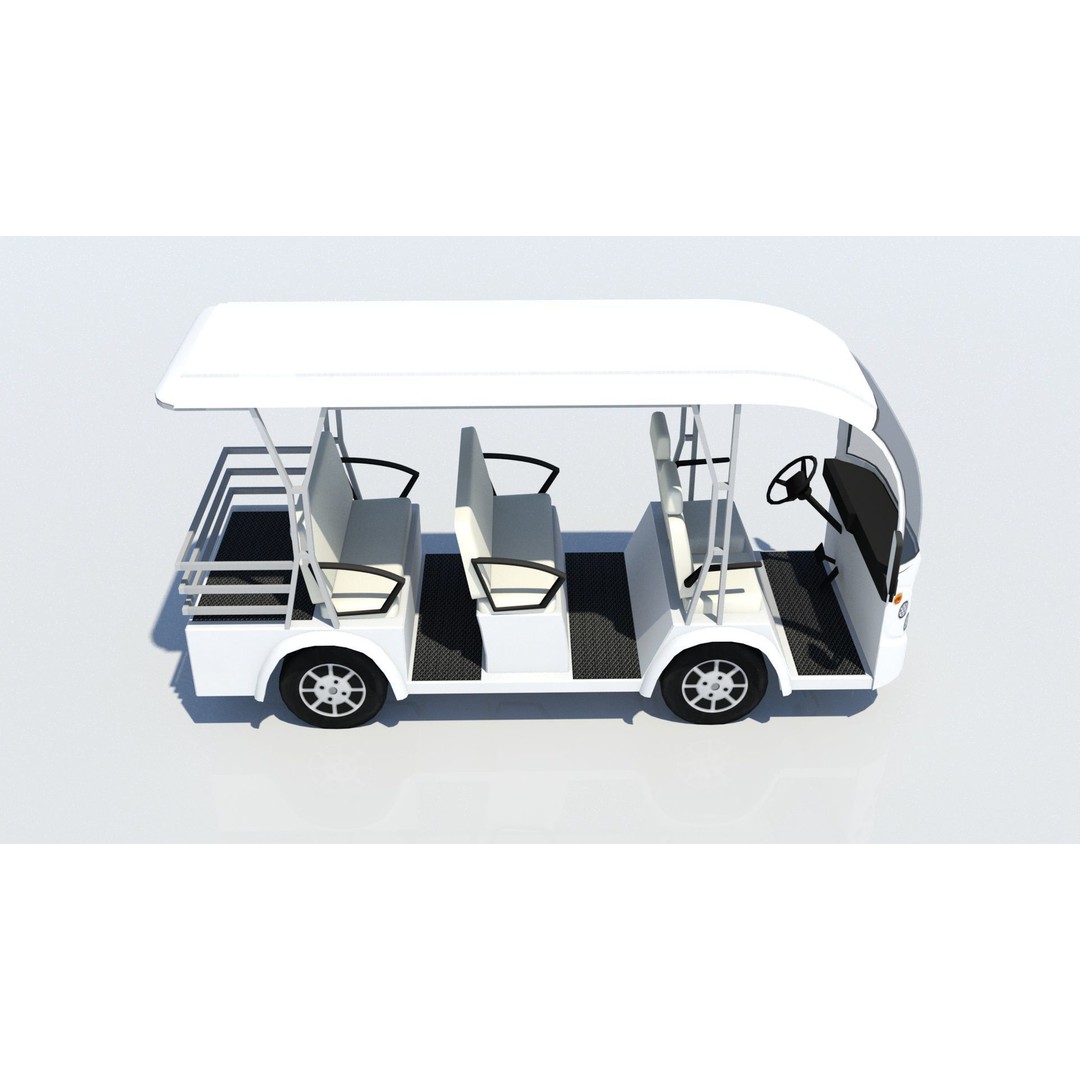 Electric Buggy Golf Cart 3D Model – Low Poly Game Asset, FBX - View 7