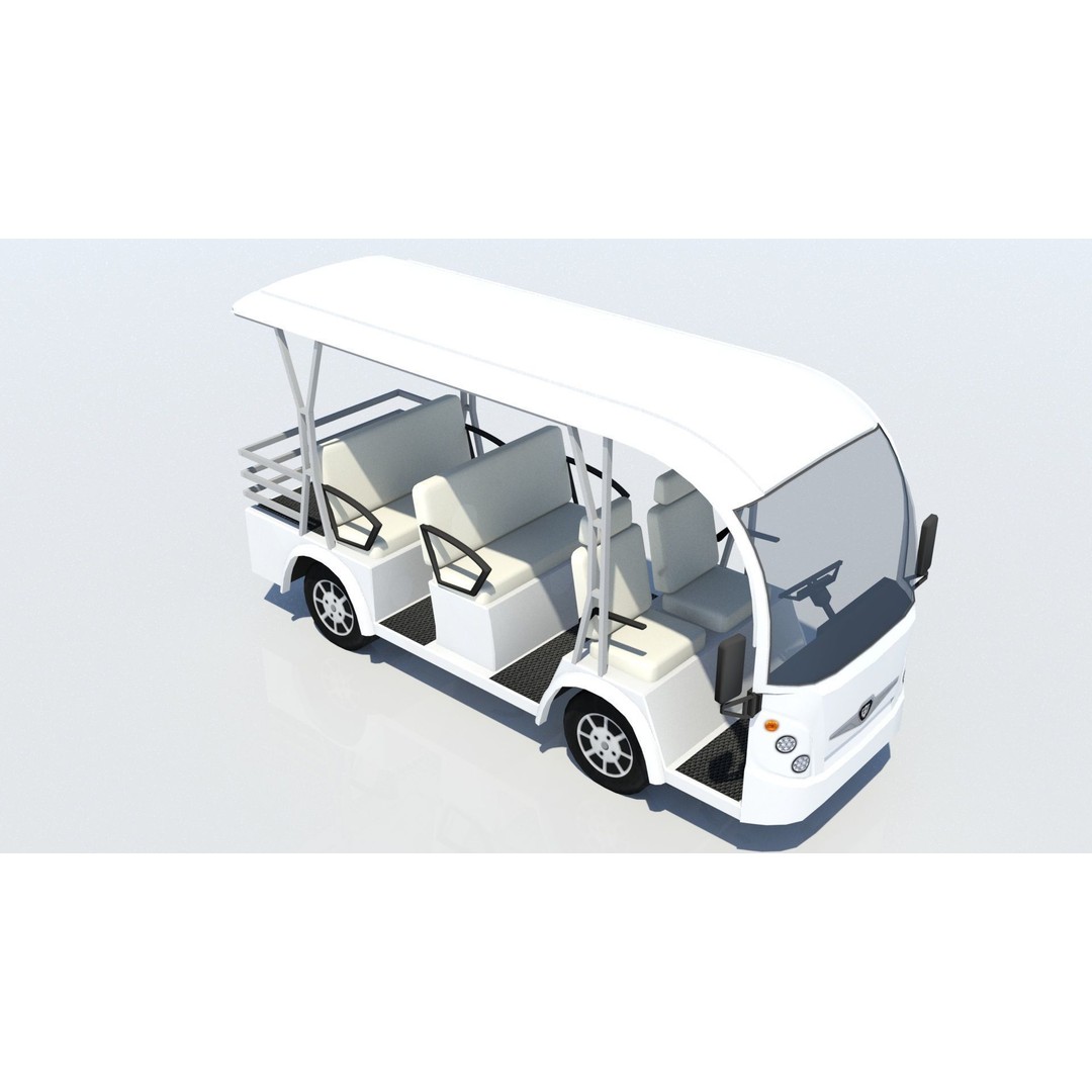 Electric Buggy Golf Cart 3D Model – Low Poly Game Asset, FBX - View 8