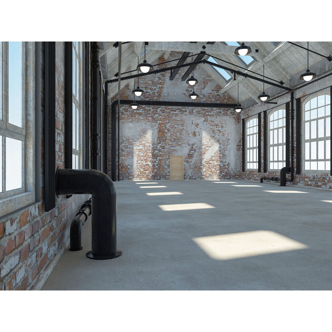 Loft Warehouse 3D Model – Vintage Office Interior, Cinema4D & FBX - View 10