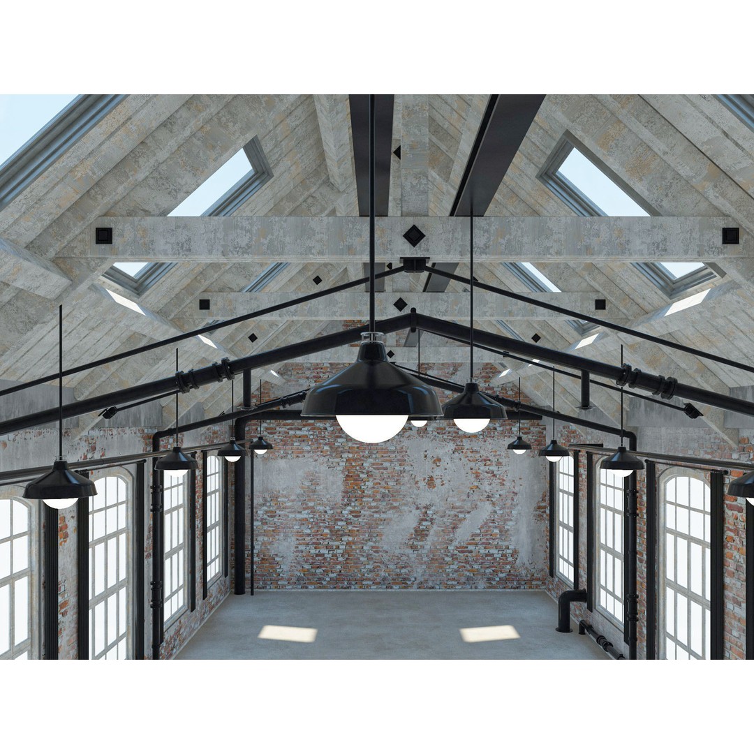 Loft Warehouse 3D Model – Vintage Office Interior, Cinema4D & FBX - View 11