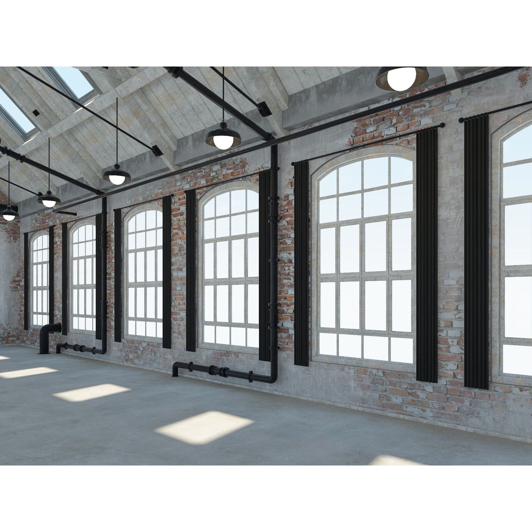 Loft Warehouse 3D Model – Vintage Office Interior, Cinema4D & FBX - View 12