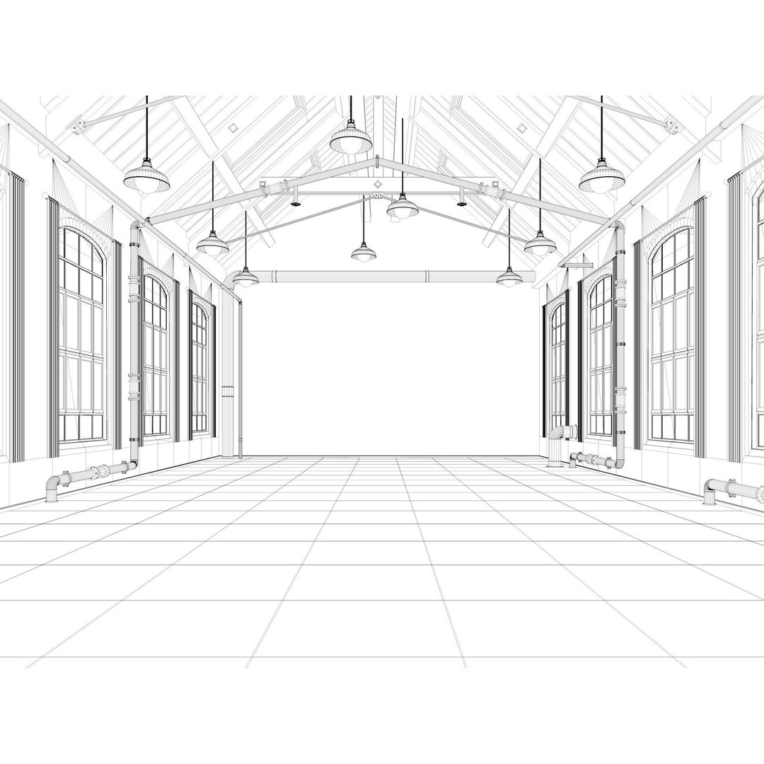 Loft Warehouse 3D Model – Vintage Office Interior, Cinema4D & FBX - View 15